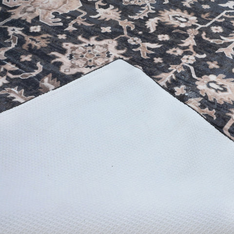 Bibb Home Washable Flannel Printed Area Rug with Latex Back 4x6 ft