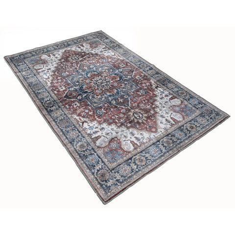 Bibb Home Washable Flannel Printed Area Rug with Latex Back 4x6 ft