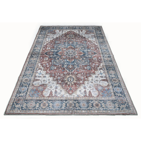 Bibb Home Washable Flannel Printed Area Rug with Latex Back 4x6 ft