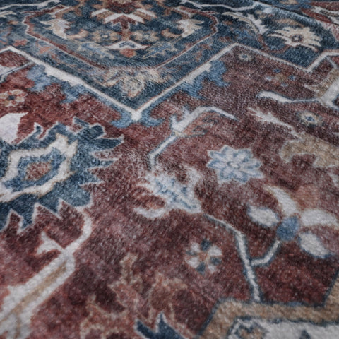 Bibb Home Washable Flannel Printed Area Rug with Latex Back 5x7 ft