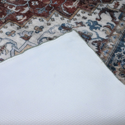 Bibb Home Washable Flannel Printed Area Rug with Latex Back 3x5 ft