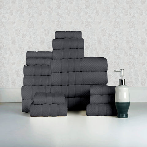 Bibb Home 18 Piece Egyptian Cotton Towel Set