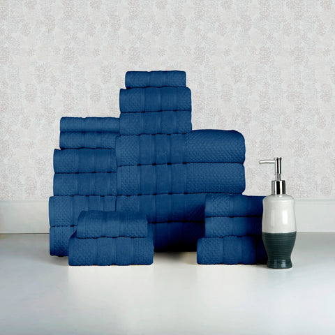 Bibb Home 18 Piece Egyptian Cotton Towel Set