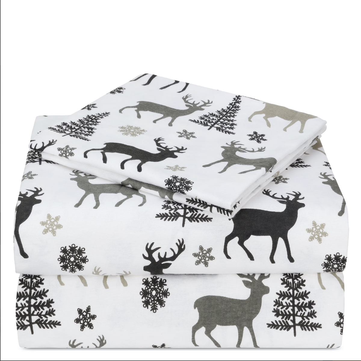 Bibb Home 4 Piece Printed or Solid Heavyweight Flannel Sheet Set