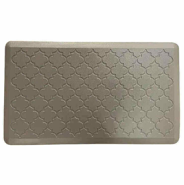 Silver Colour of Trellis Embossed Foam Kitchen Mat