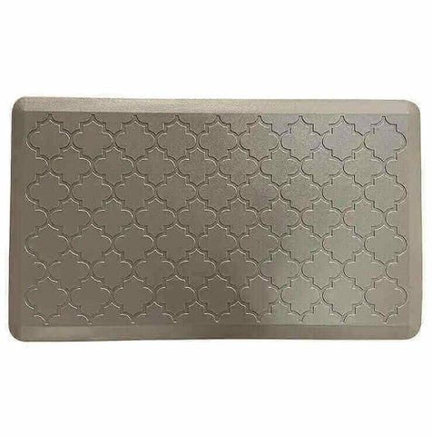 Silver Colour of Trellis Embossed Foam Kitchen Mat