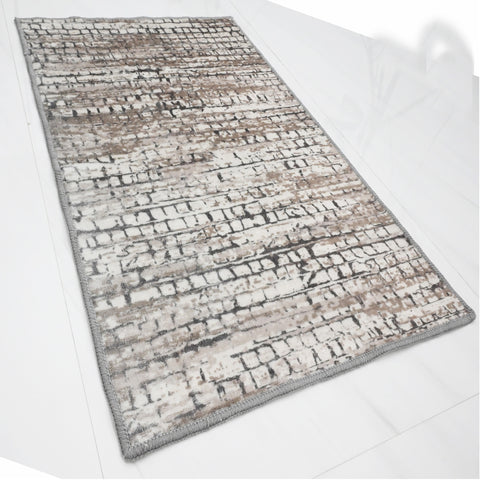 Bibb Home Washable Flannel Printed Area Rug with Latex Back 3x5 ft
