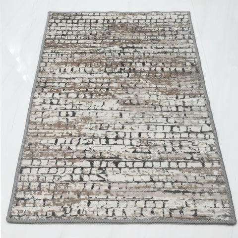 Bibb Home Washable Flannel Printed Area Rug with Latex Back 4x6 ft