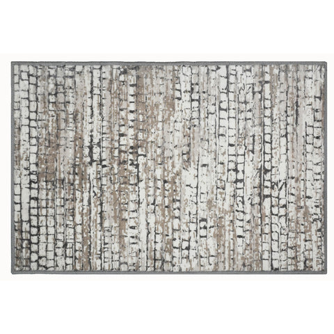 Bibb Home Washable Flannel Printed Area Rug with Latex Back 5x7 ft