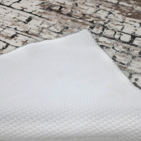 Bibb Home Washable Flannel Printed Area Rug with Latex Back 4x6 ft