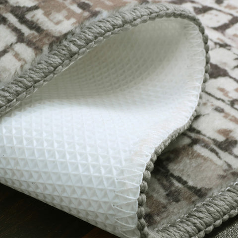 Bibb Home Washable Flannel Printed Area Rug with Latex Back 5x7 ft