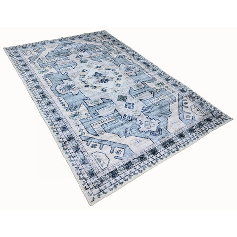Bibb Home Washable Flannel Printed Area Rug with Latex Back 4x6 ft