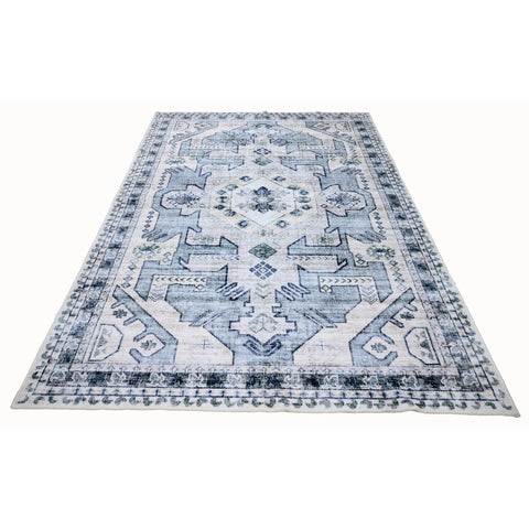 Bibb Home Washable Flannel Printed Area Rug with Latex Back 3x5 ft