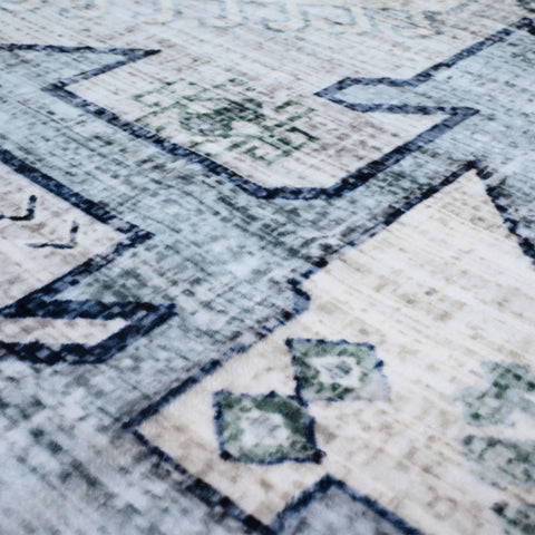 Bibb Home Washable Flannel Printed Area Rug with Latex Back 5x7 ft