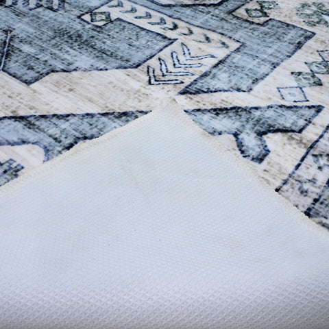 Bibb Home Washable Flannel Printed Area Rug with Latex Back 5x7 ft