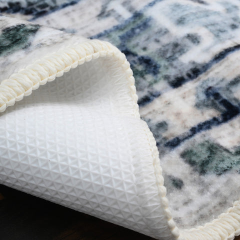 Bibb Home Washable Flannel Printed Area Rug with Latex Back 4x6 ft