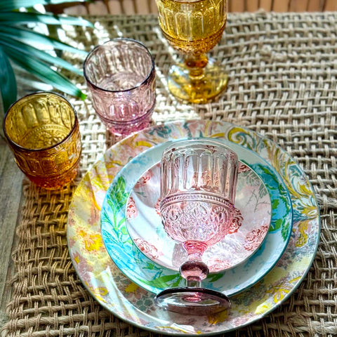 Patina Vie Maison Assorted French Color Glassware 10 oz, Set of 4