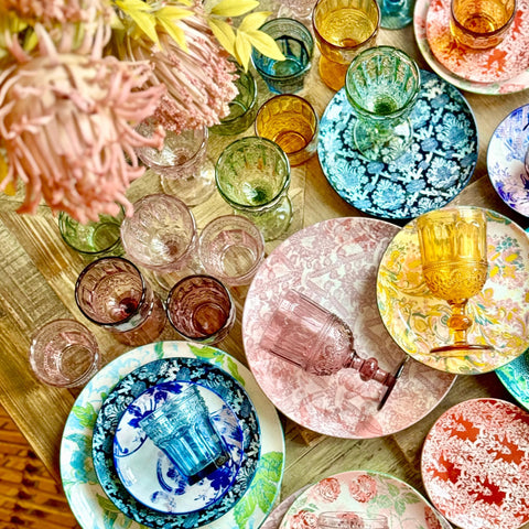 Patina Vie Maison Assorted French Color Glassware 10 oz, Set of 4